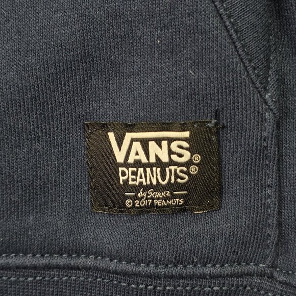 Vans x Peanuts Hoodie Womens XL Unisex Blue Snoopy Charlie Brown Christmas NEW - Picture 3 of 11